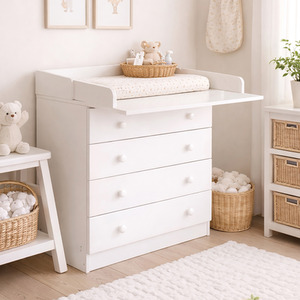 4 Drawer Baby Storage Unit with Built in Changing Board