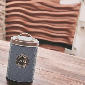 French Style Copper and Grey Metal Coffee Tin