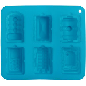 Hallie 6 Train Design Turquoise Silicone Cake Mould