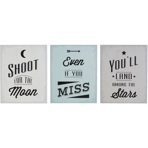 Madera Shoot For The Moon Wall Plaque - Set of 3