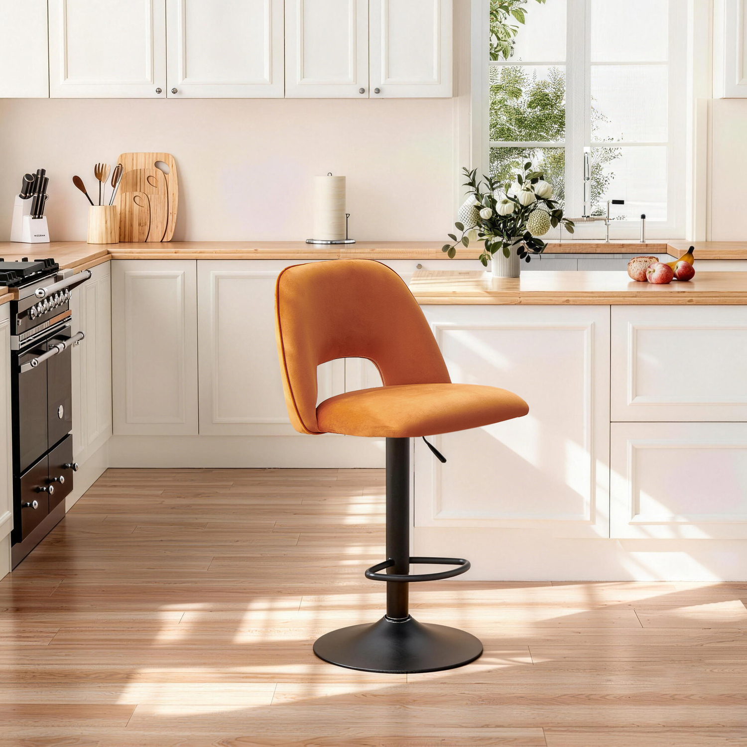 Bar Stool For Kitchen And Lounge - Orange