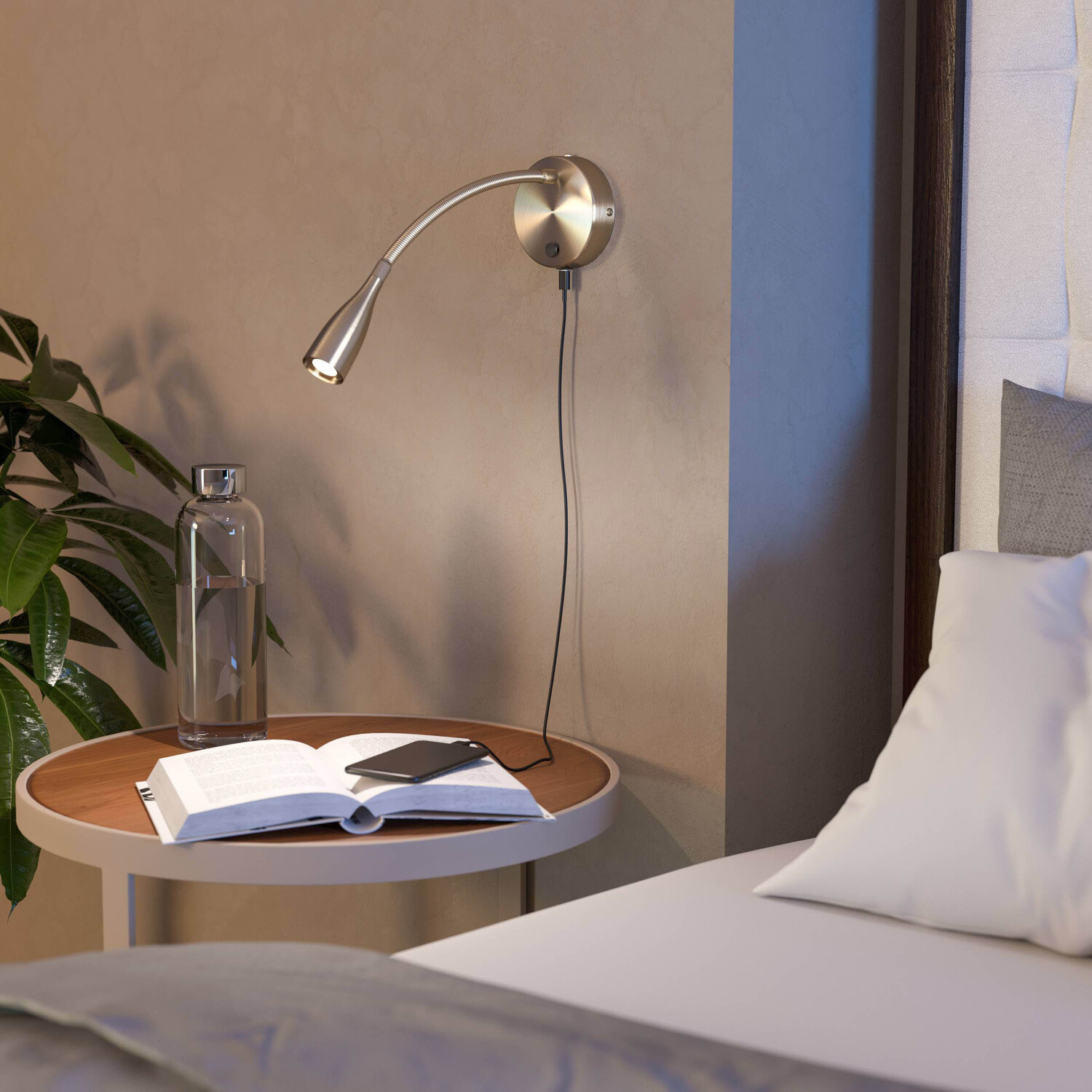 Image of EGLO Olivandino 1 Nickel Wall Light&hellip;