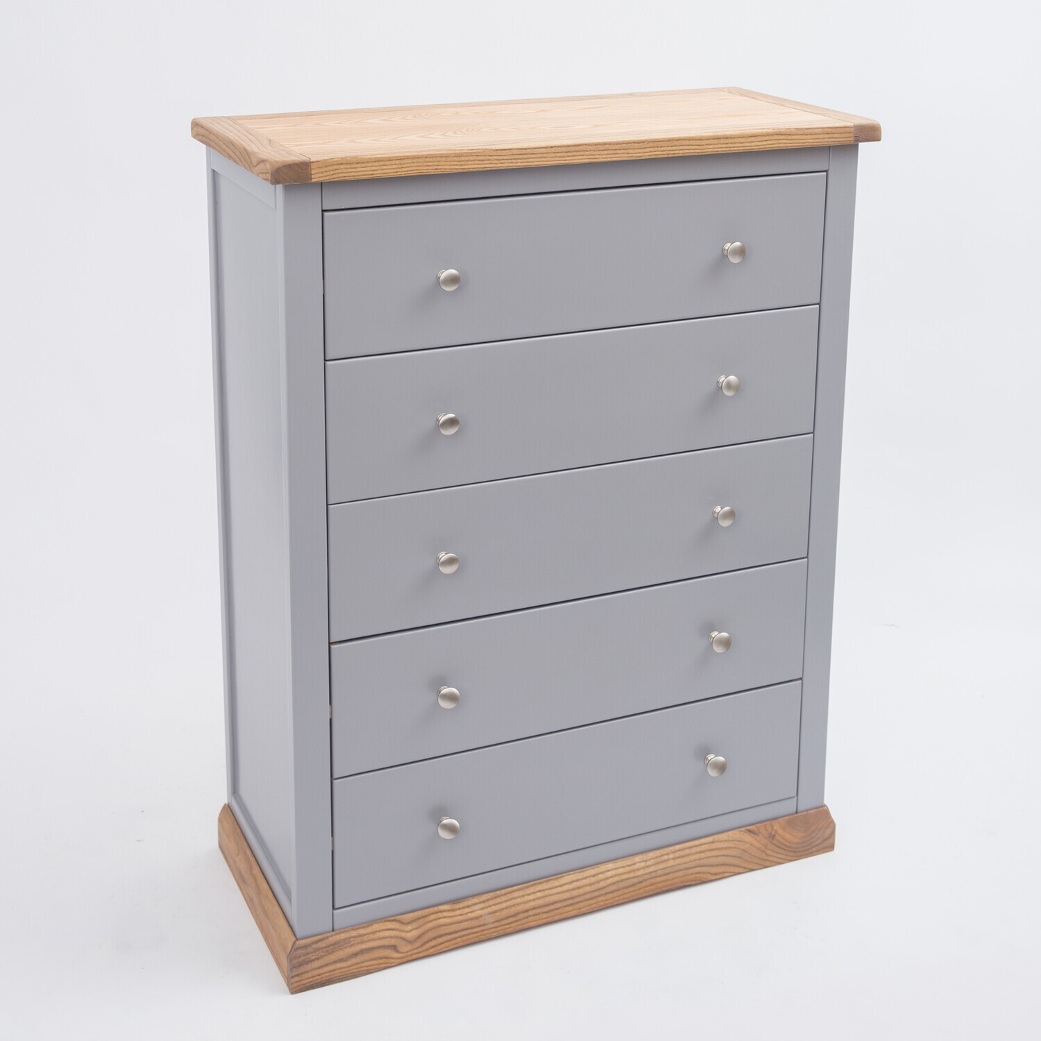 Cabinet Bits Biccari 5 Drawer Chest - Grey / Chrome