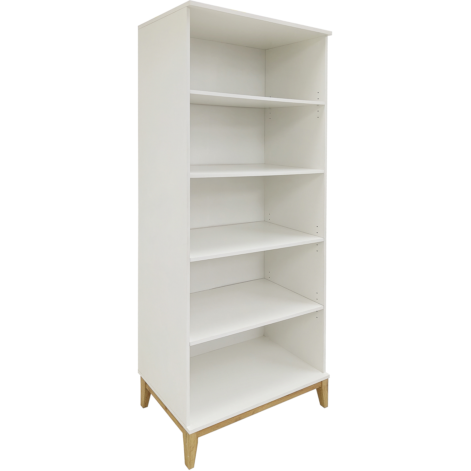 Pelle Bookcase 4 shelves in WhiteWotan Oak - White/Wotan Oak