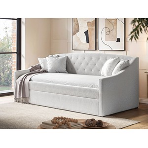 Aurora Cream Boucle Daybed with Trundle