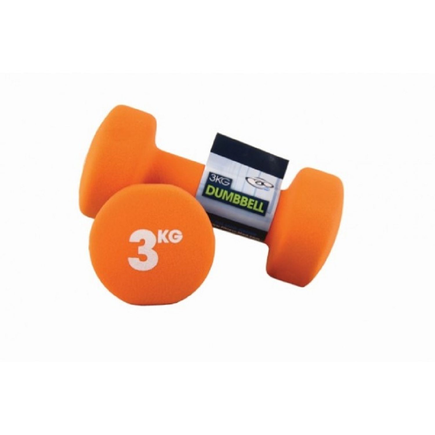 - Fitness Mad Neoprene Dumbell Set (Pack Of 2) Orange (3Kg) - Image 2