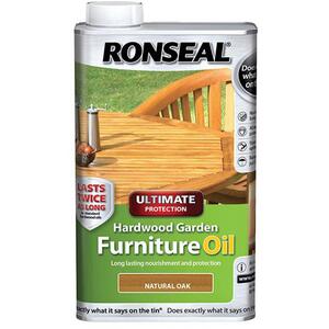 Ronseal Ultimate Protection Hardwood Garden Furniture Oil Natural Oak 1 Litre - MPN 37357