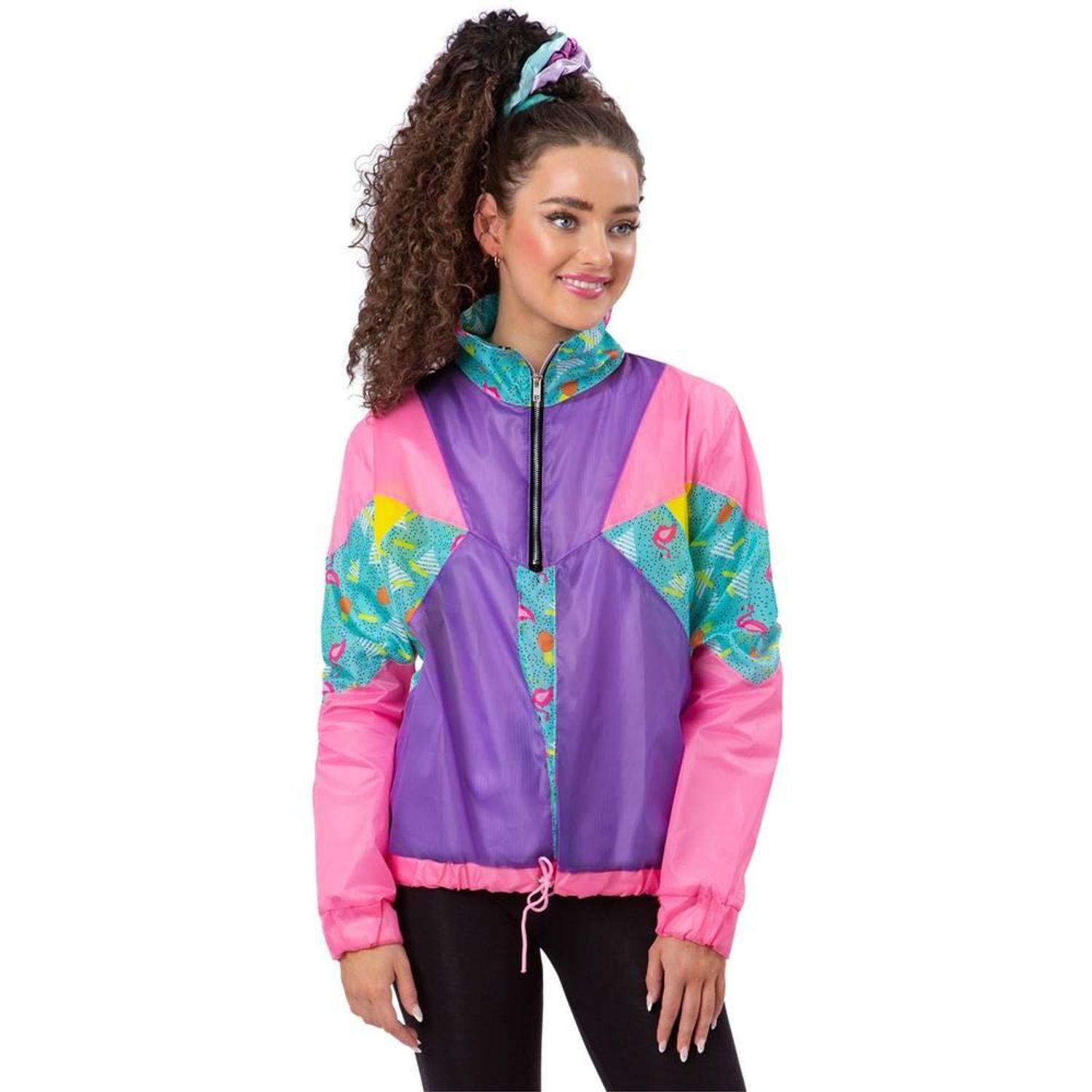Smiffys Womens/Ladies 80S Costume Windbreaker - Pastel / L