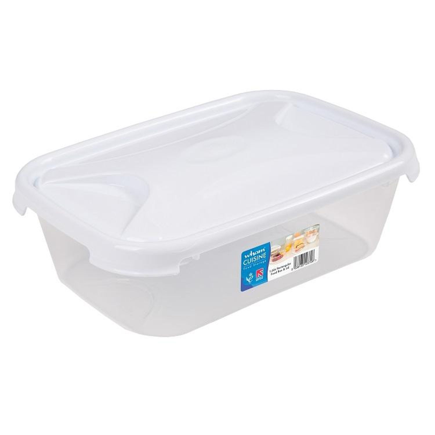Wham Cuisine Rectangular Food Storage Box White Lid 1.6L - One Colour