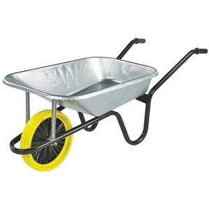 Walsall 85L Galvanised Heavy-Duty Builders Wheelbarrow - Puncture Proof