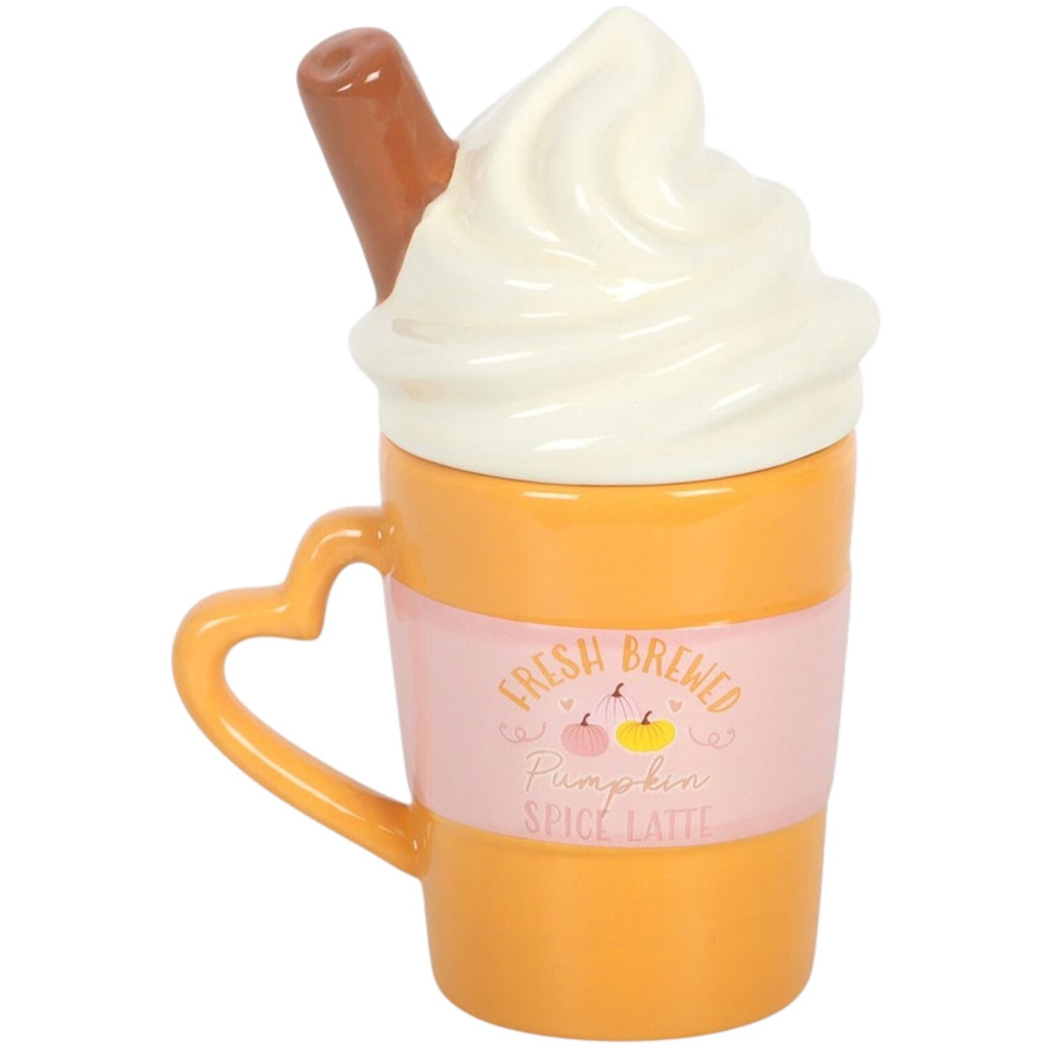 Kingsbury Gifts Fresh Brewed Pumpkin Spice Latte Lidded Mug - Orange