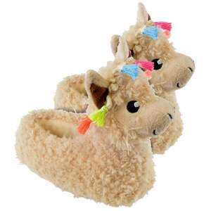 Kids Soft Plush 3D Llama Head Slippers