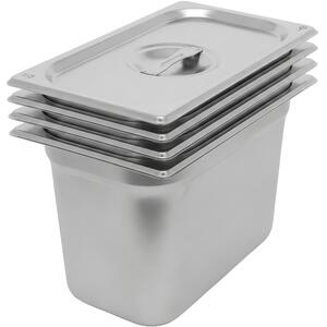 Stainless Steel Gastronorm Containers with Lids 1/3 7.25L