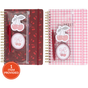 Cherry Check Themed Notebook Set