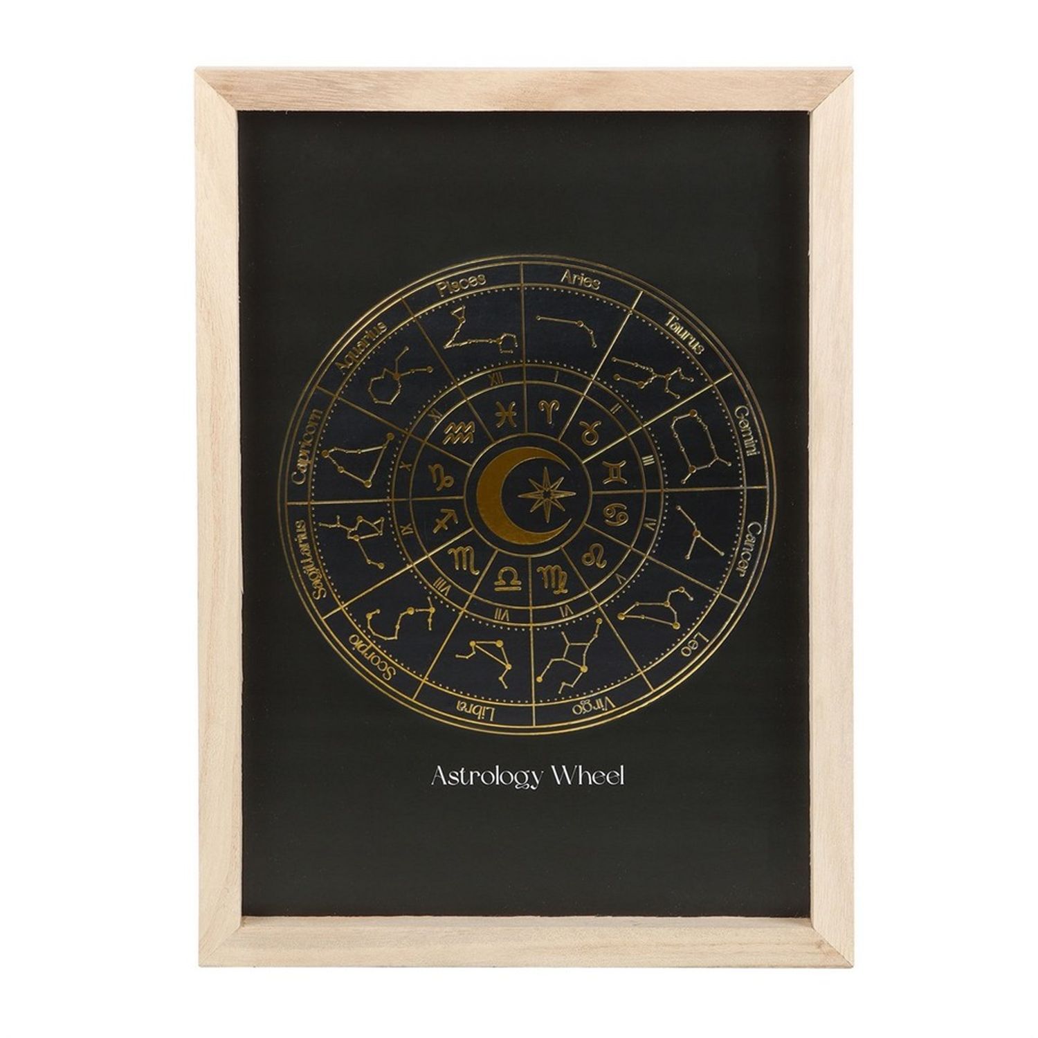 Something Different Astrology Wheel Framed Print - Black - One Size