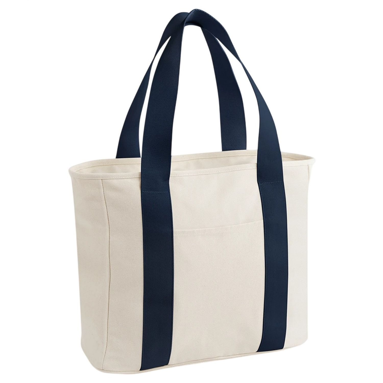Bagbase Canvas Tote Bag - Natural/Navy