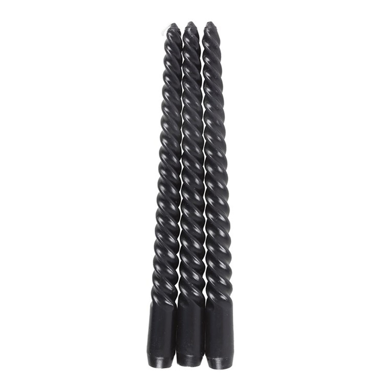 Something Different Dark Romance Twist Taper Candle (Pack Of 3) - Black
