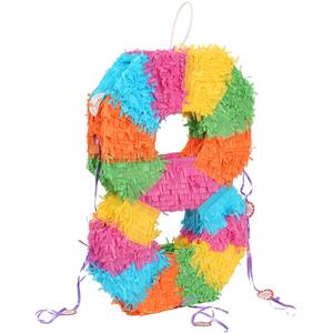 Pinatas Number 8 Cardboard Pinata - W35cm x D7.5cm x H50cm - Multi