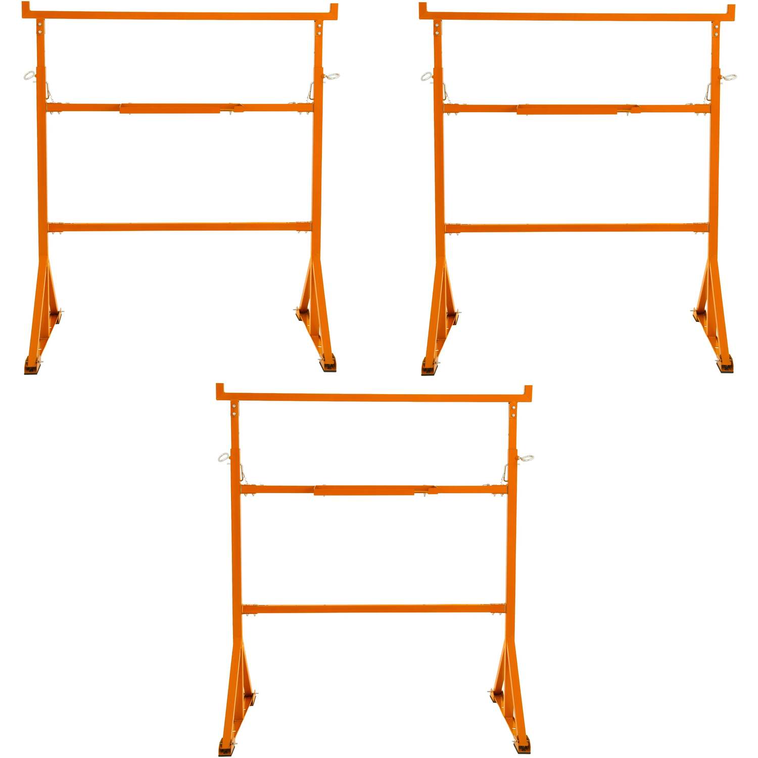 Trestle Stand X 3 Heavy Duty Steel Builders Sawhorse Worktable Adjustable Height - Image 3