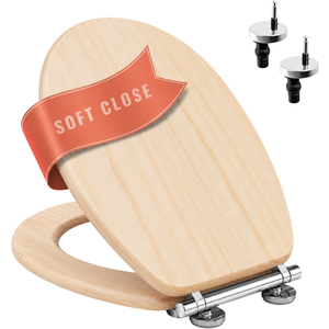 Light Pine Soft Close Toilet Seat with Quick Release MDF