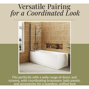 Balterley Modern Square Single Ended Straight Shower Bath with Leg Set, 1700mm