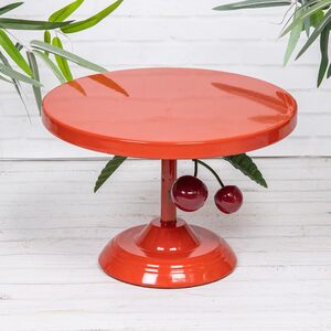 Red Cherry Metal Food Cake Display Pedestal Stand