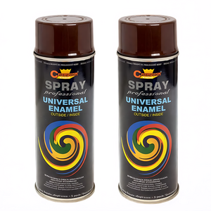 2 x 400 mL Mahogany Brown (RAL 8016) Universal Gloss Enamel Spray Paint, Fast Drying