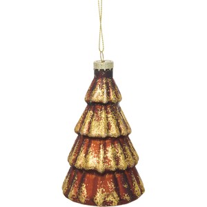 Brushed Gold Glass Tree Decoration