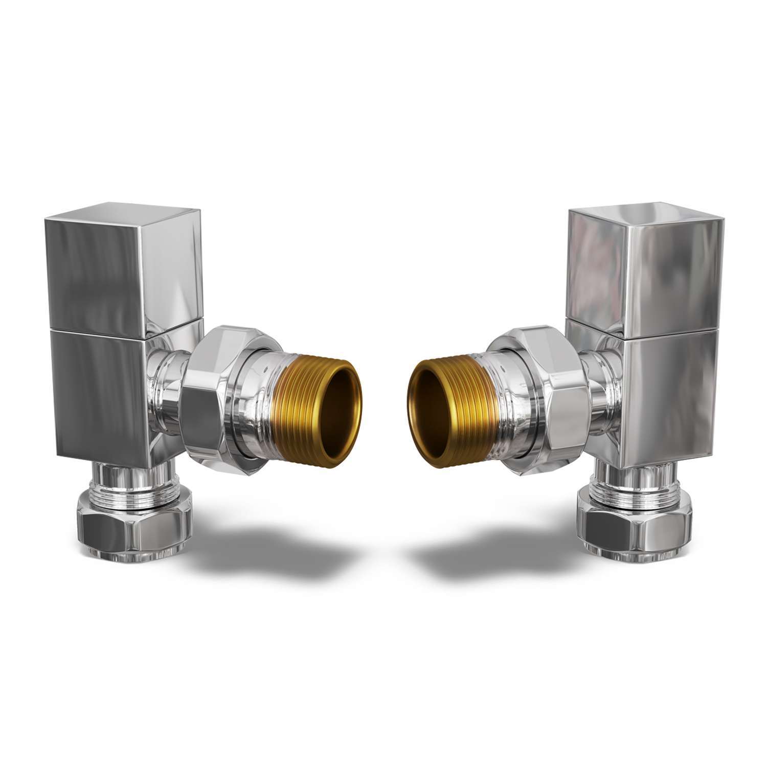 UK Radiators Round Thermostatic Radiator Valve 1/2" x 15mm - Brass TRV | Chrome Finish - Pair of Valves Included - Solid Brass 1/2" x 15mm Angled - Manual Control - Image 2