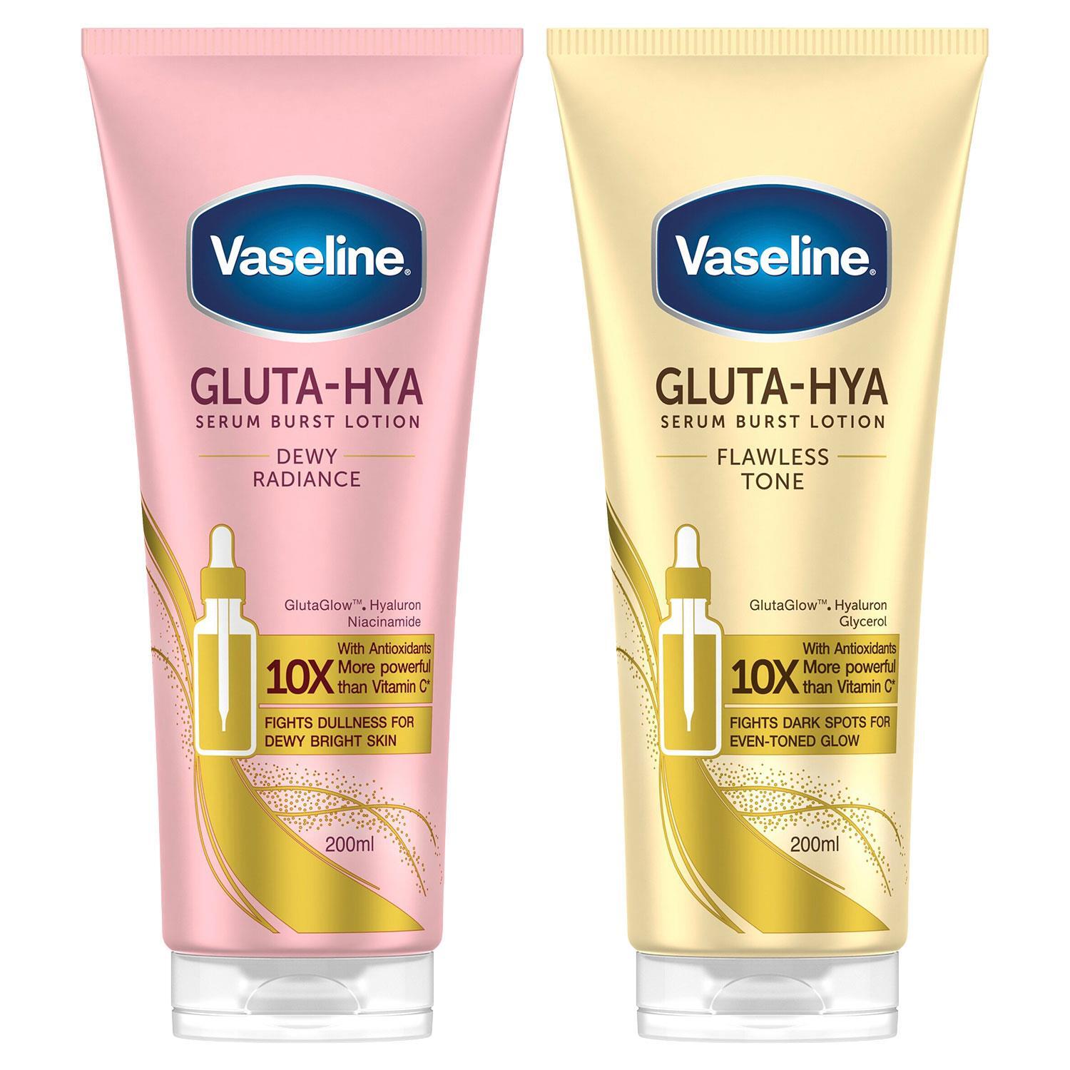 Vaseline White Gluta-Hya Lotion Duo Dewy Radiance & Flawless Glow, 200Ml Each In - Image 4