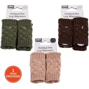 Pack of 4 Clever Paws Knitted Pet Leg Warmers