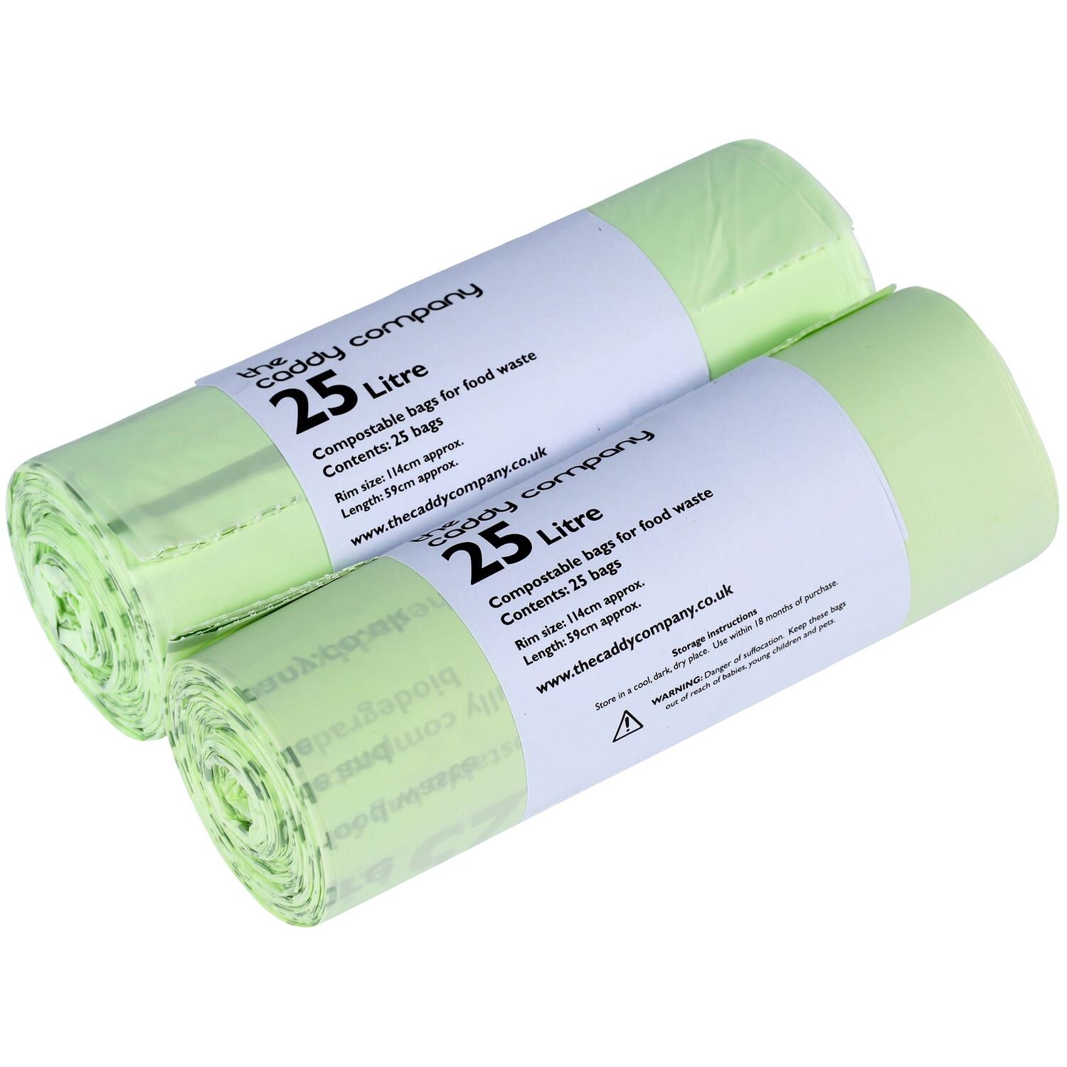 50 x 25 Litre Caddy Company Compostable Kerbside Caddy Bags–EN13432 25L Liners - Image 4