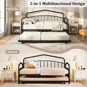 Single Victorian Heavy Duty Daybed with Rolling Pull Out Trundle