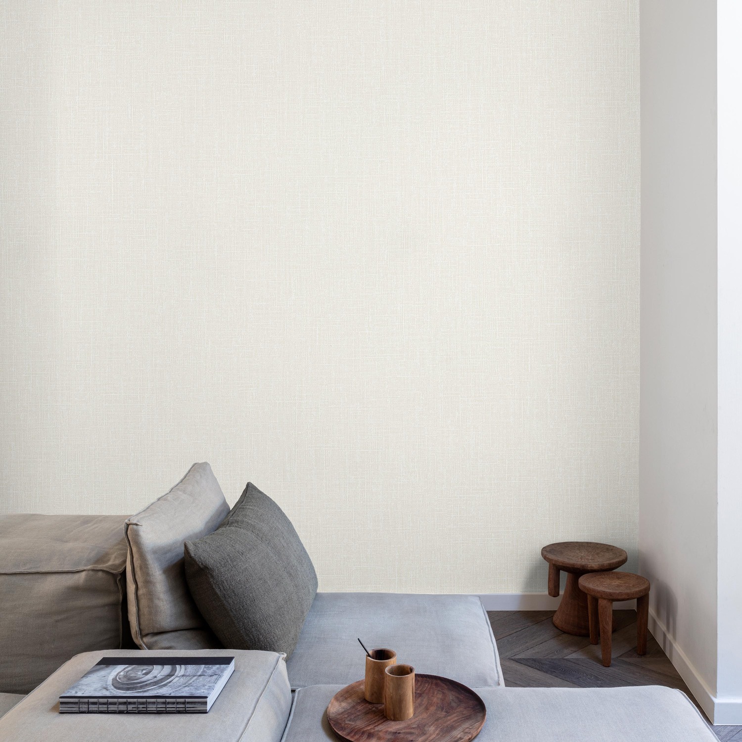 Grandeco Cirrus Woven Linen Wallpaper - White - Antibacterial & Washable - 10m x 53cm - Image 2
