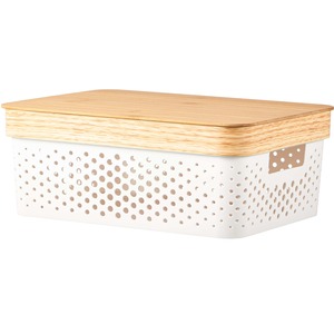 Eden & Willow 11L Storage Basket with Bamboo Lid and Handles