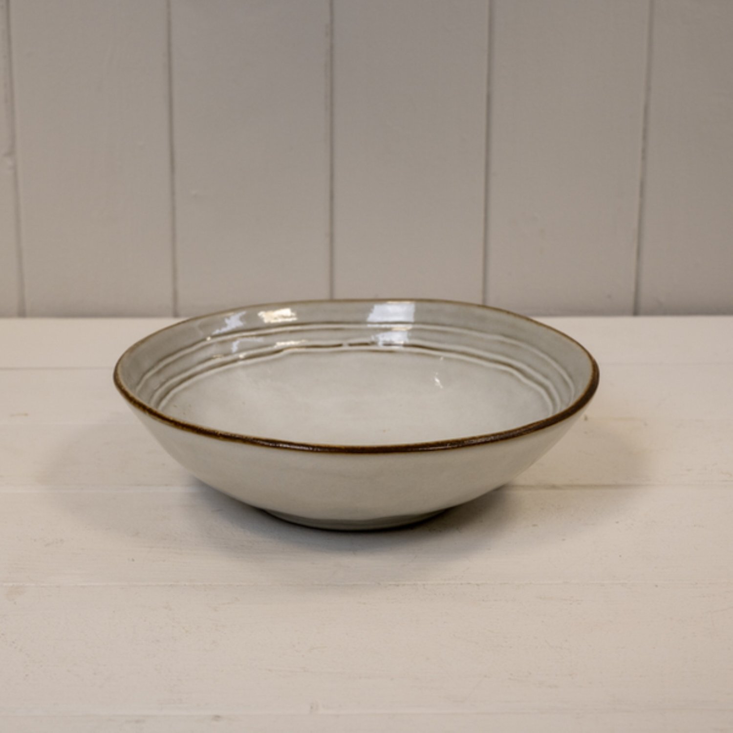 Image of Cream Satchville Stoneware Pasta Bowl -&hellip;