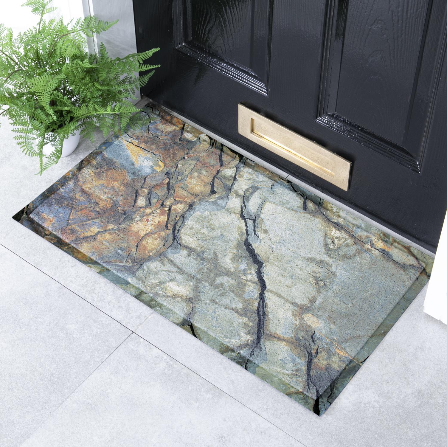 B&Q - Slate Pattern Heavy Duty Non-Slip Indoor Outdoor Mat 70X40Cm - Image 2