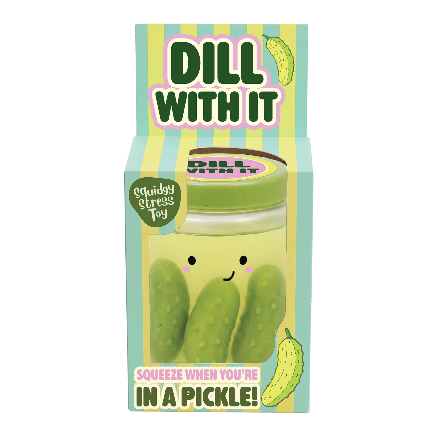Dill With It Pickle Squishy Stress Toy, Food Squishies