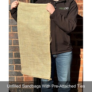 250 x Hessian Sandbags for Flood Protection Sacks Jute Flood Prevention