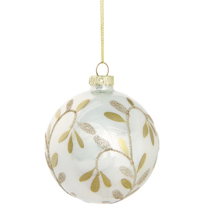 Ivory Gold Glitter Bauble