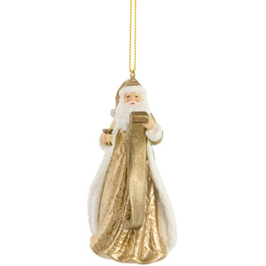 Golden Hanging Santa Decoration