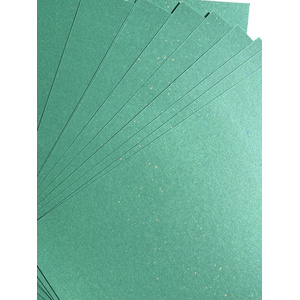 10 Sheets of A4 Christmas Green Sparkle Card
