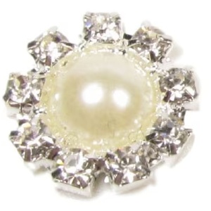 Pack of 10 Decorative Mini Pearl and Diamante Round Embellishments