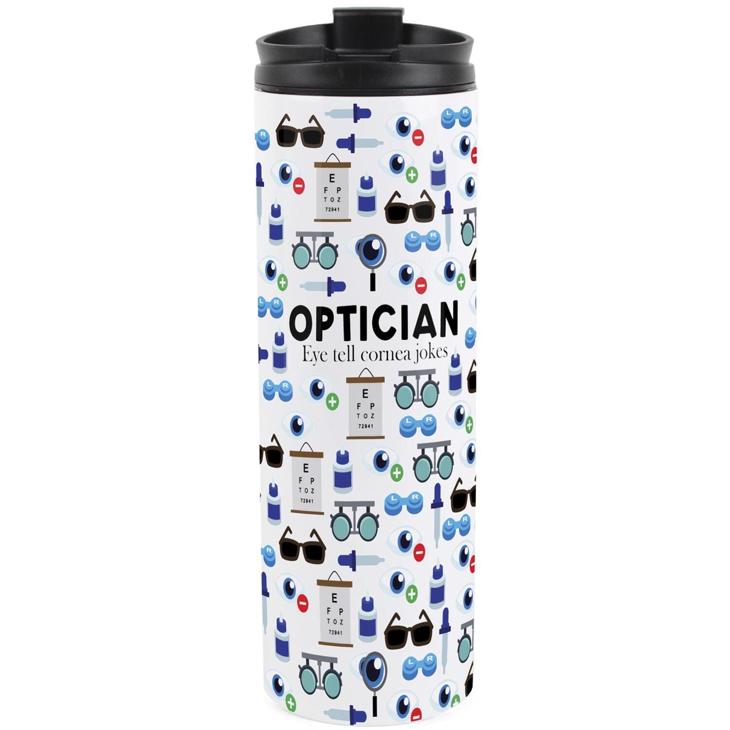 B&Q - Optician Travel MugNovelty Trades Gift Stainless Steel Vacuum-Sealed Double-Walled Hot/cold Drinks Travel Flask - Image 2
