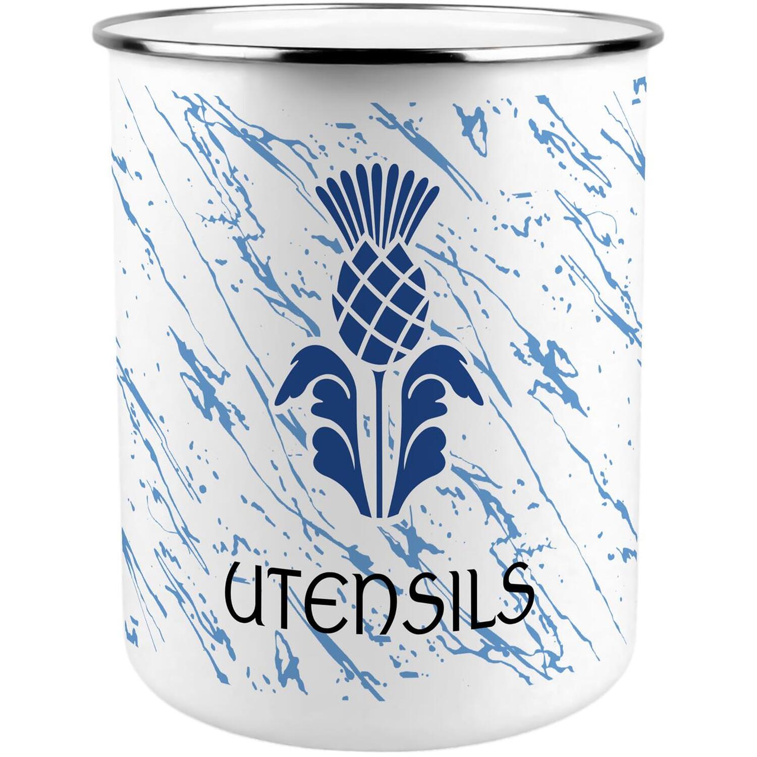 Scottish Thistle Utensil Pot - Enamel XL Kitchen Utensil Organiser Decor Gift - Image 2