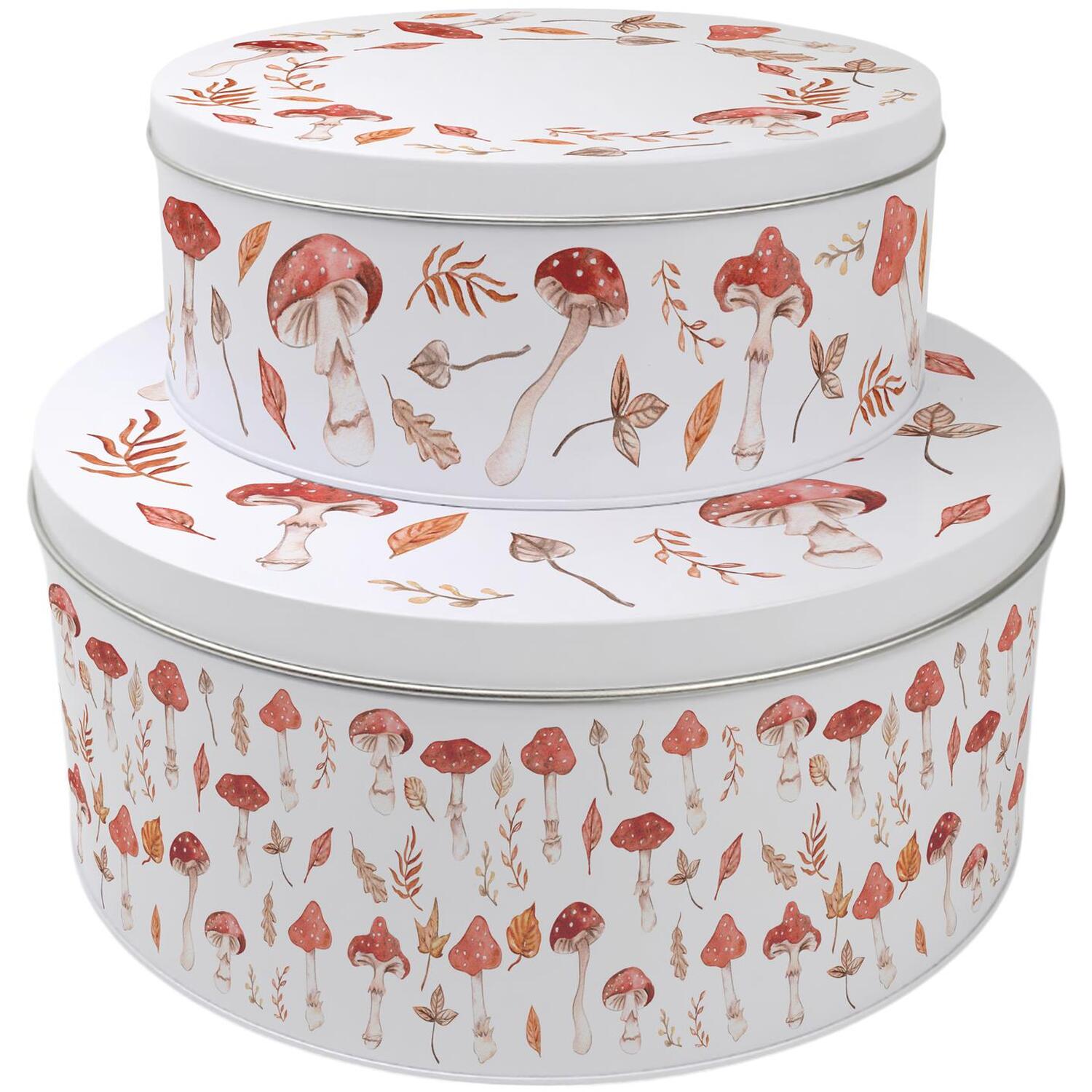 Image of Watercolour Mushrooms Cake Tin Set -&hellip;