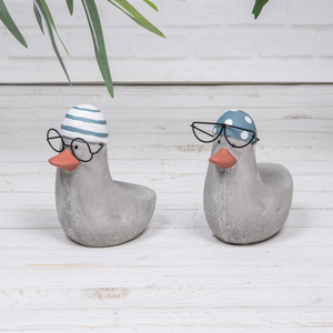Seagull Swimmer Stone Ornaments - Set of 2