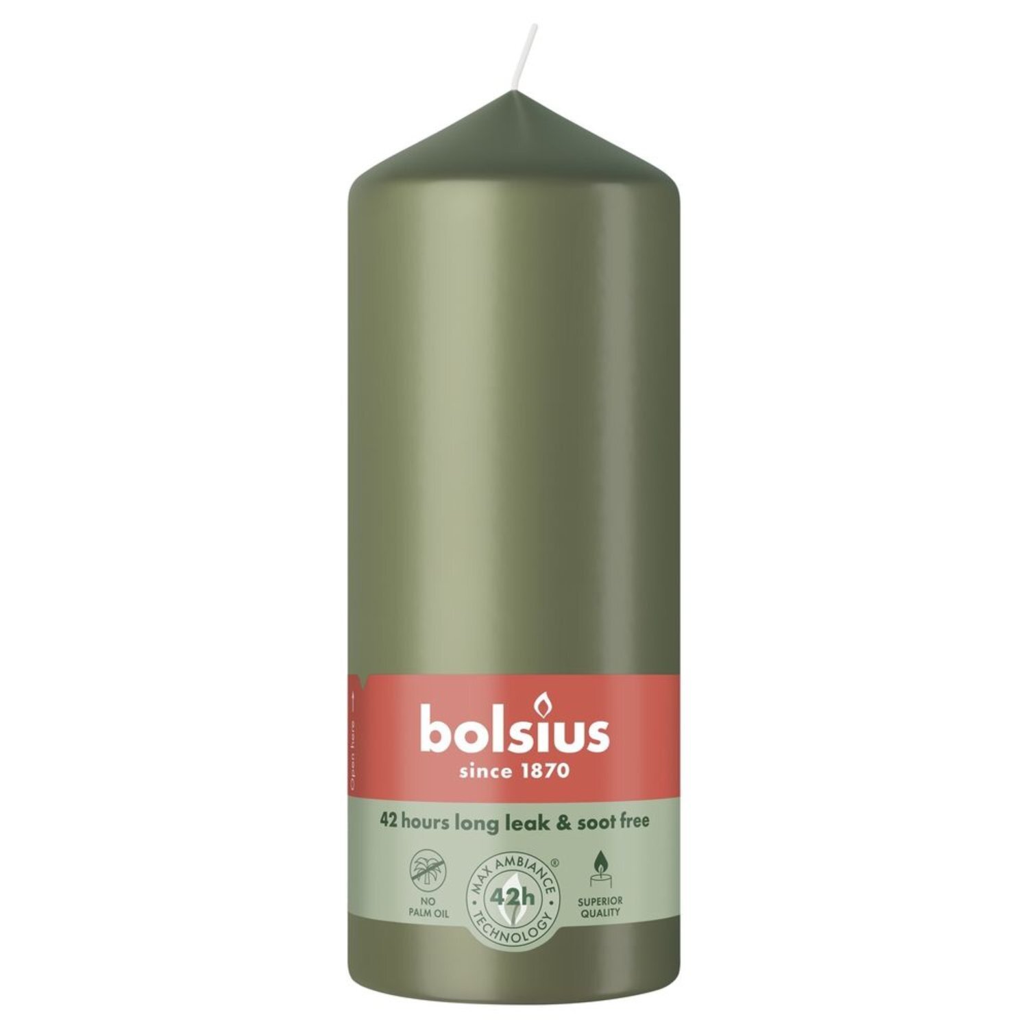 Kdmd Unisex Olive Fresh Bolsius Pillar Candle 150 X 58Mm 2 Pack - Image 2