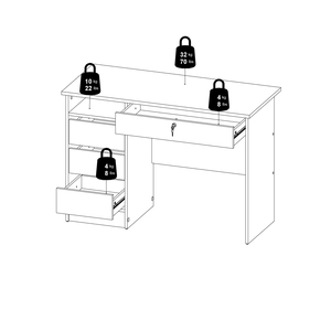 Function Plus 4 Drawer Desk Handleless Drawer