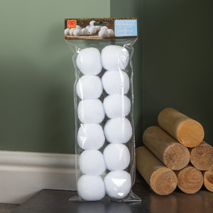 Samuel Alexander 12 Pack White Fabric Christmas Faux Snowballs - 6cm